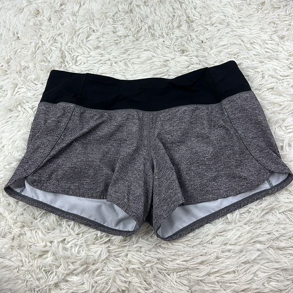 Lululemon Run Times Short II *4" Heather Lux Multi Black / Black - Picture 1 of 5